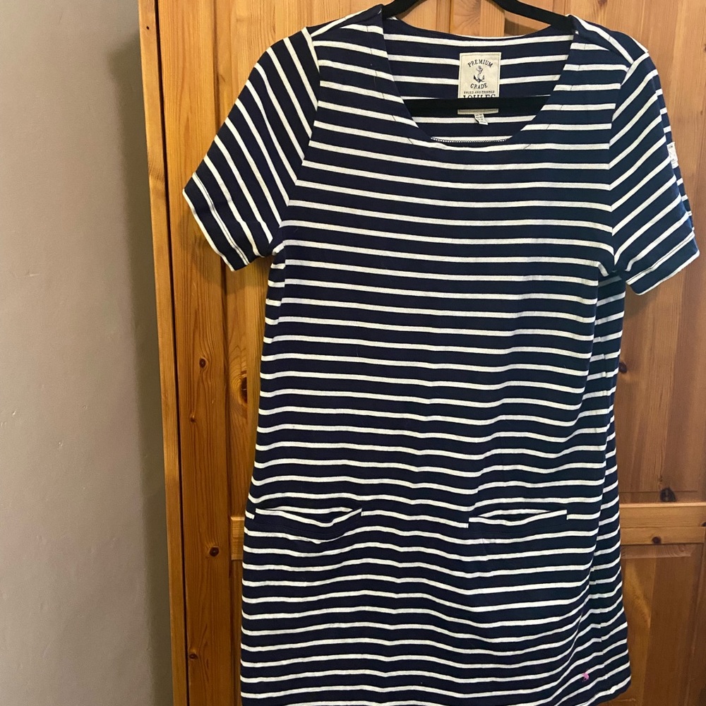 Navy and White Striped Dress
